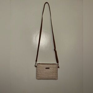 SHEIN Cream and Brown Crossbody Bag